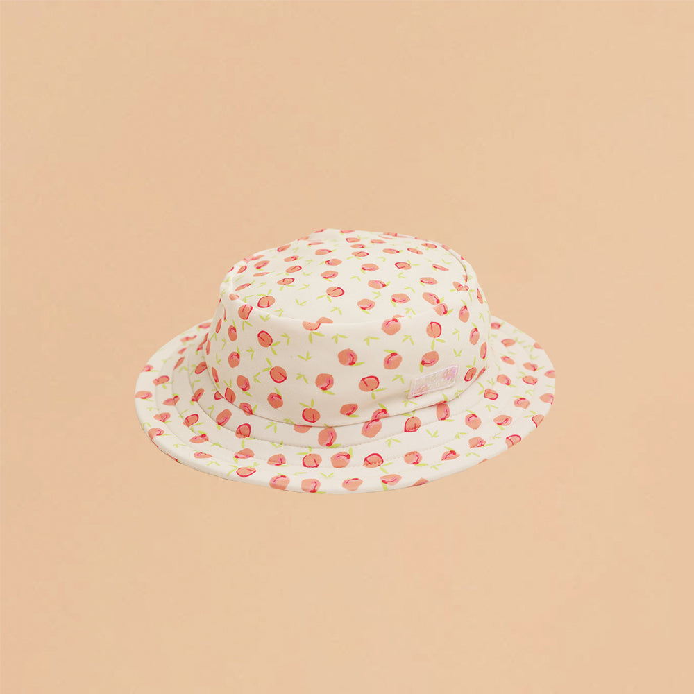 Kids Bucket Hat in Peach Print by Le Petit Society