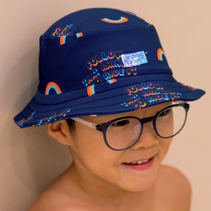 Kids Bucket Hat in Rainbow Print by Le Petit Society — image 3