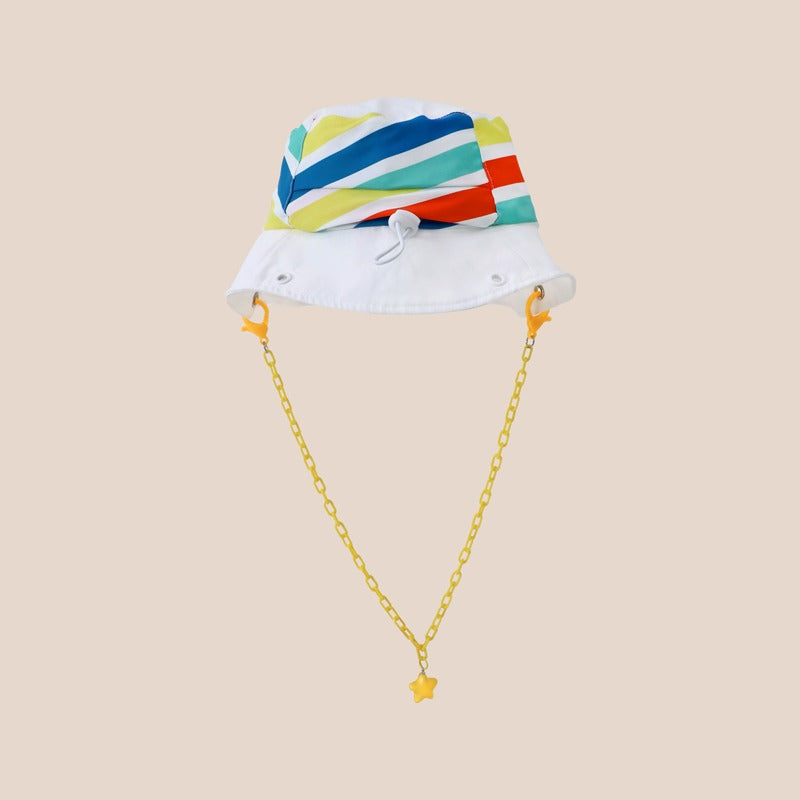 Kids Bucket Hat in Rainbow Stripes by Le Petit Society — image 2