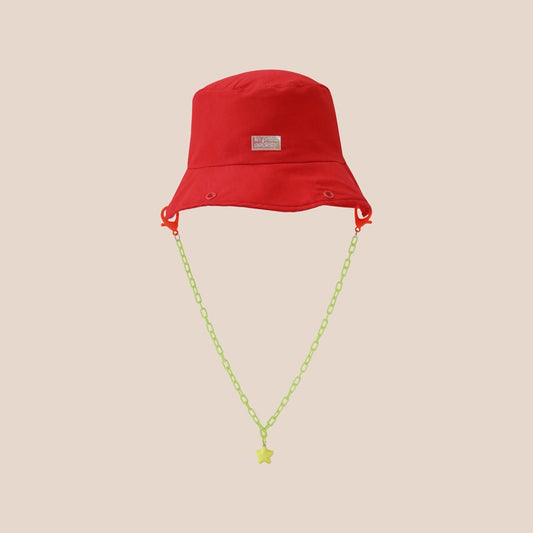 Kids Bucket Hat in Red by Le Petit Society