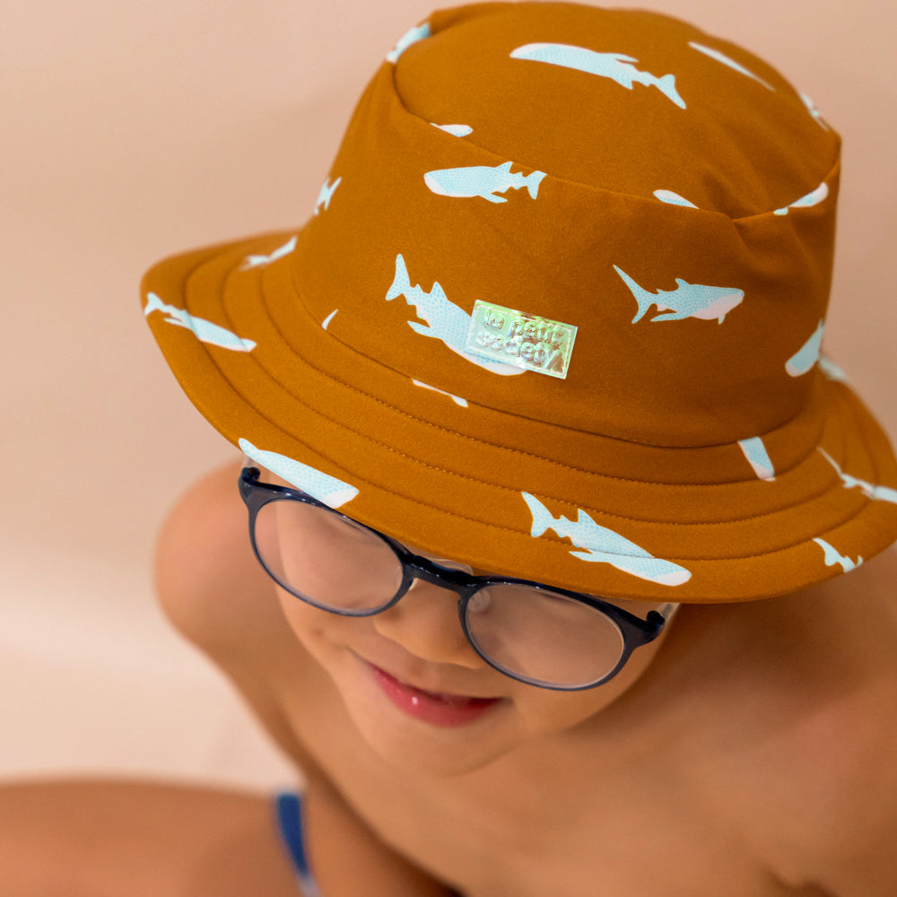Kids Bucket Hat in Shark Print by Le Petit Society — image 2
