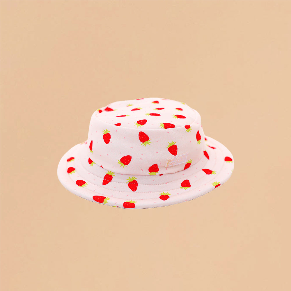 Kids Bucket Hat in Strawberry Print by Le Petit Society — image 5