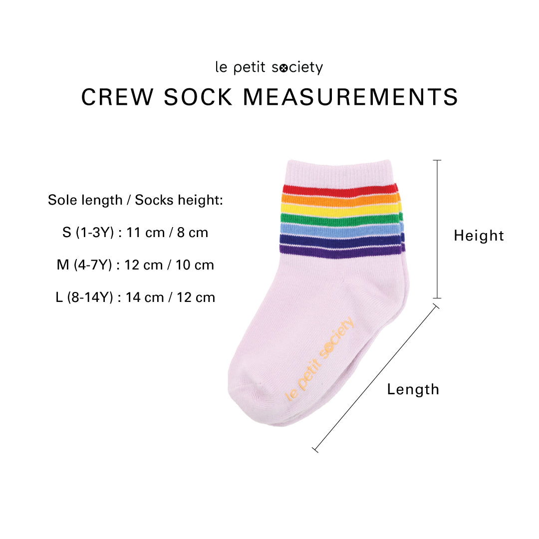 Rainbow Series - Kids Crew Socks in Lilac by Le Petit Society — image 7