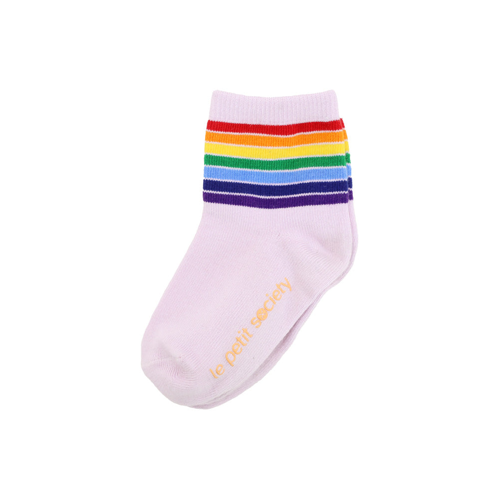 Rainbow Series - Kids Crew Socks in Lilac by Le Petit Society — image 3