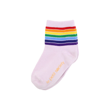 Rainbow Series - Kids Crew Socks in Lilac by Le Petit Society — image 3