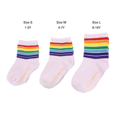 Rainbow Series - Kids Crew Socks in Lilac by Le Petit Society — image 6