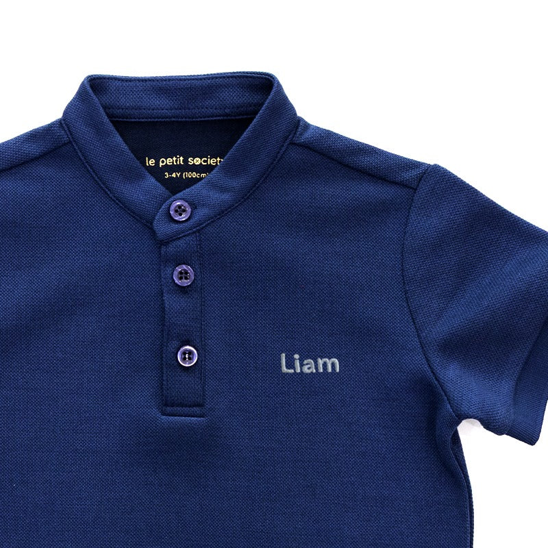 Polo Series - Boys Polo Shirt in Navy by Le Petit Society — image 4