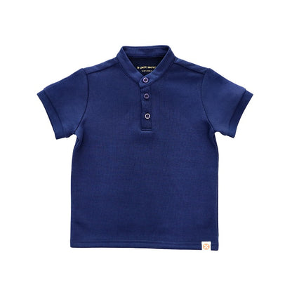 Polo Series - Boys Polo Shirt in Navy by Le Petit Society — image 10