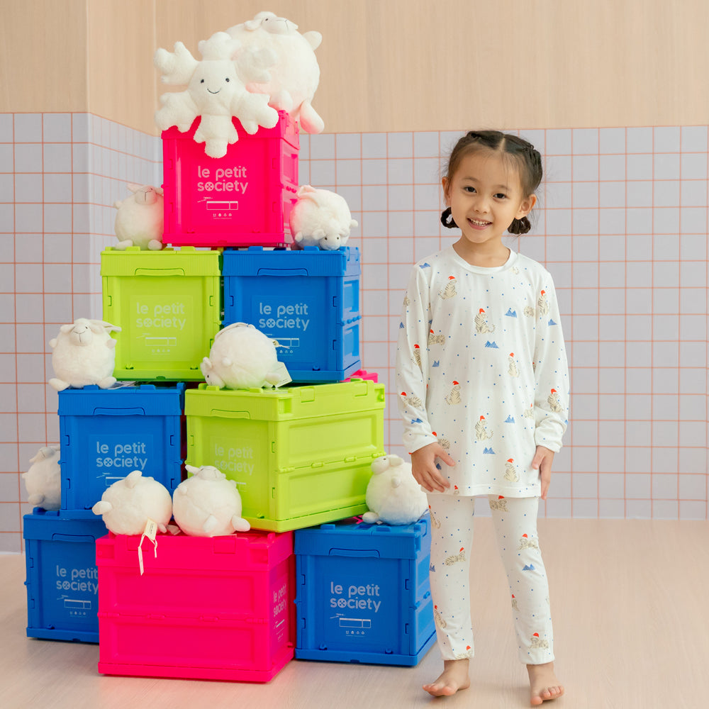Kids Bamboo Pyjamas in Snow Tiger Print by Le Petit Society — image 8