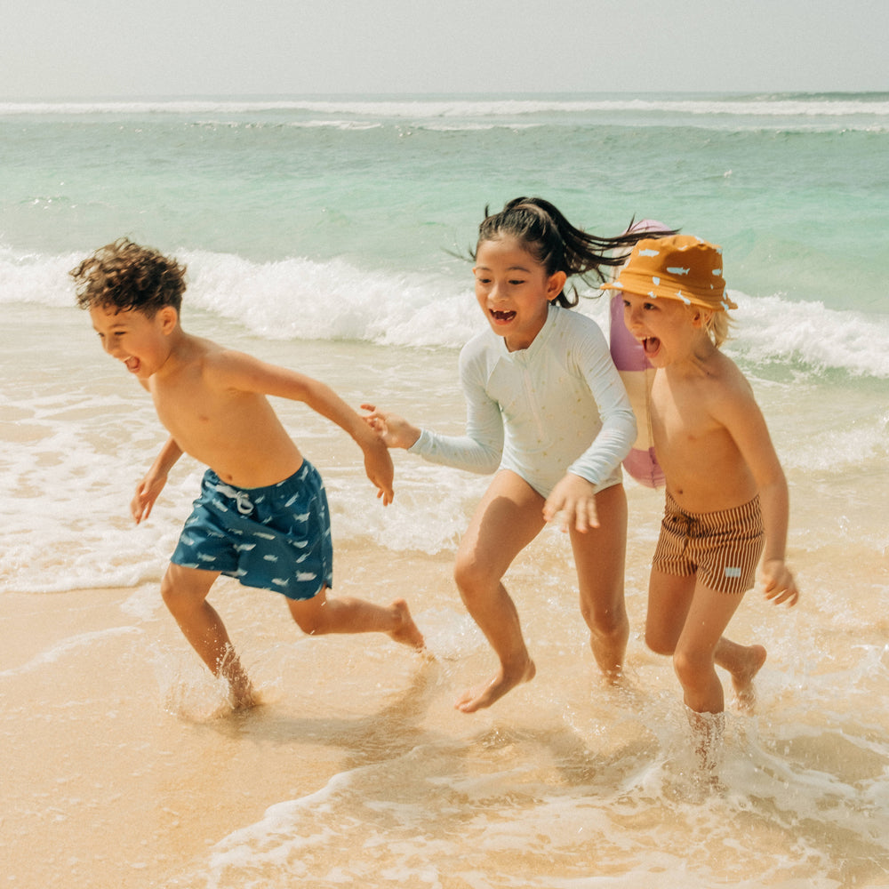 Swim Shorts in Shark Print (Kids) by Le Petit Society — image 4