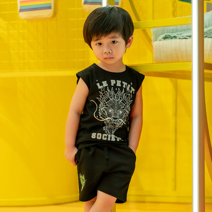 Dragon Streetwear - Kids Tank in Black Dragon by Le Petit Society — image 4