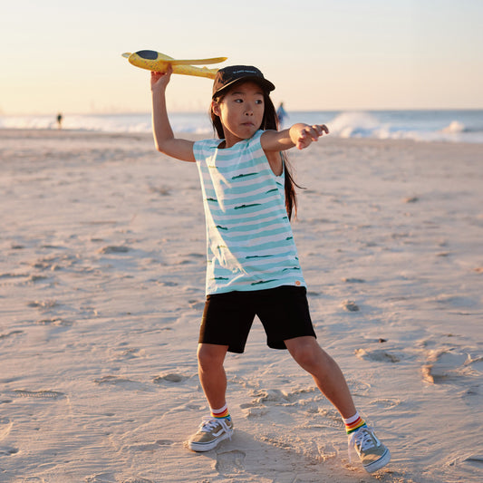 Made For Play - Kids tank in Crocodile Print by Le Petit Society