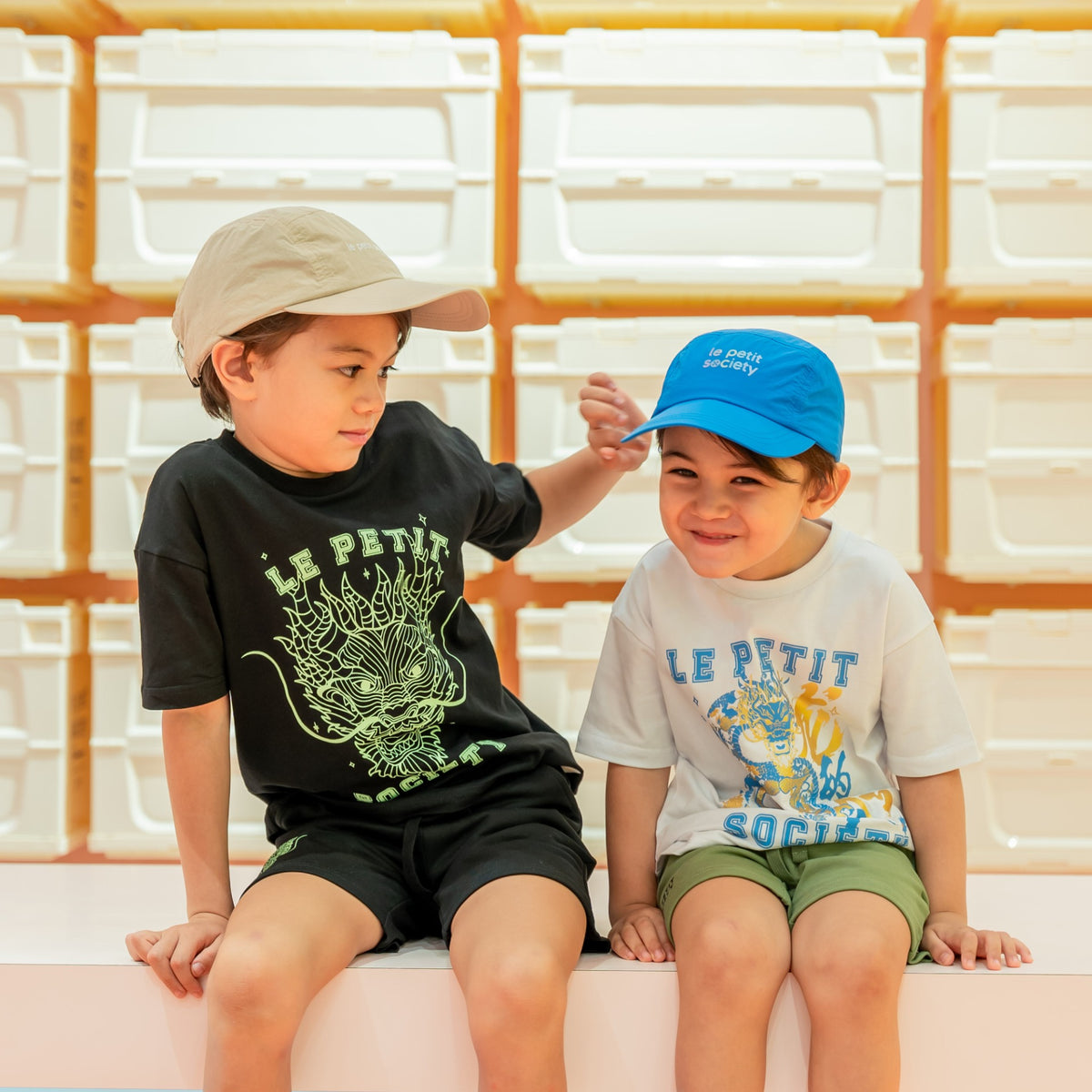 Dragon Streetwear - Kids Tee in White Dragon by Le Petit Society — image 2