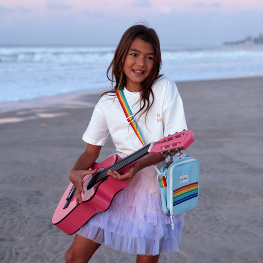Made For Play - Kids Tee in White with Logo Print by Le Petit Society