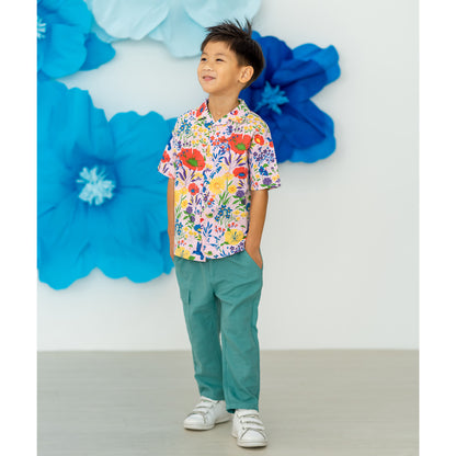 Kids Utility Pants in Green by Le Petit Society — image 13