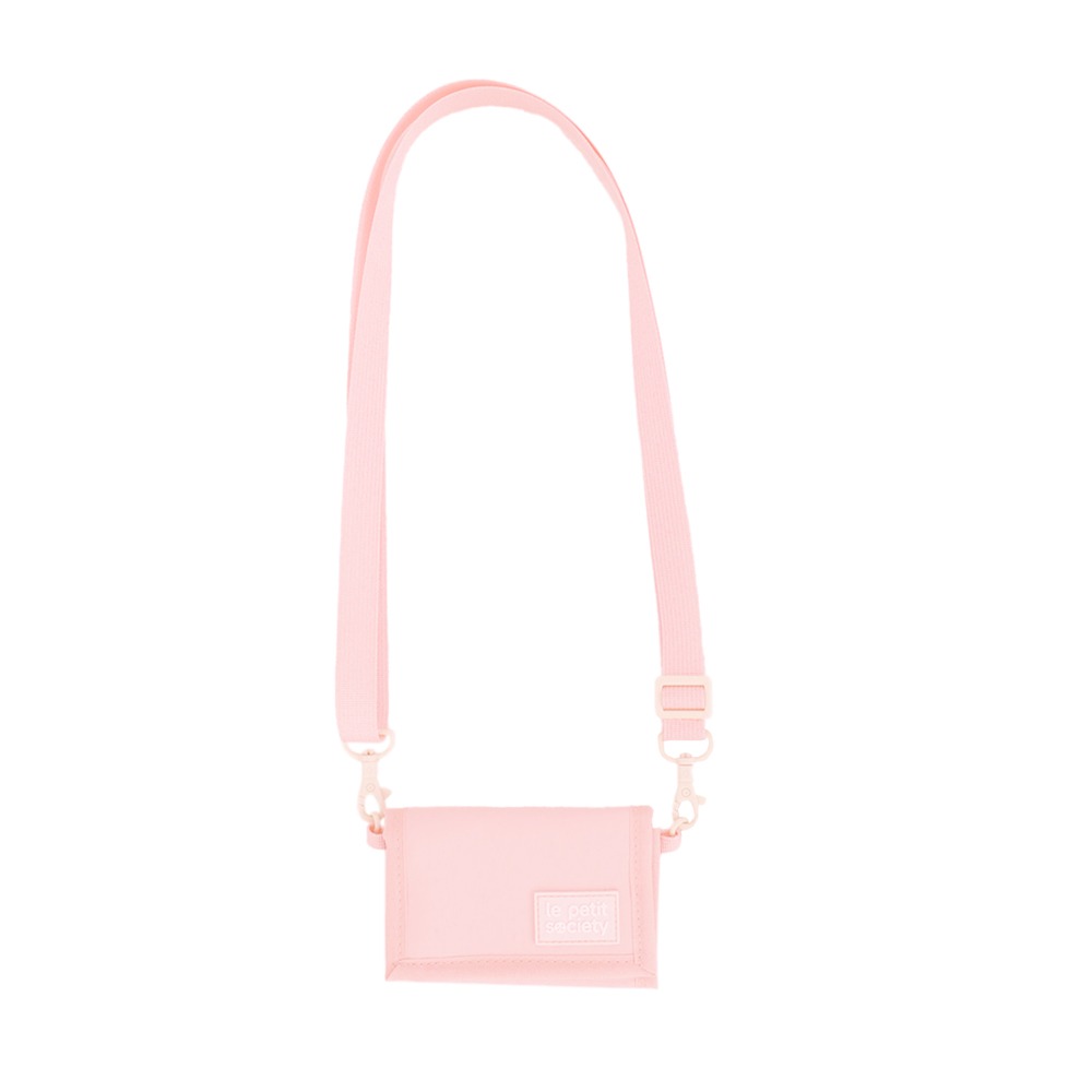 Kids Wallet With Lanyard in Marshmallow Pink by Le Petit Society