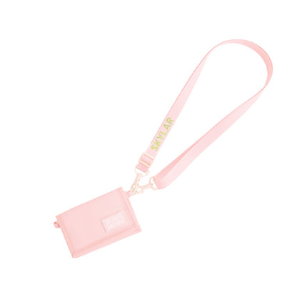 Kids Wallet With Lanyard in Marshmallow Pink by Le Petit Society — image 3