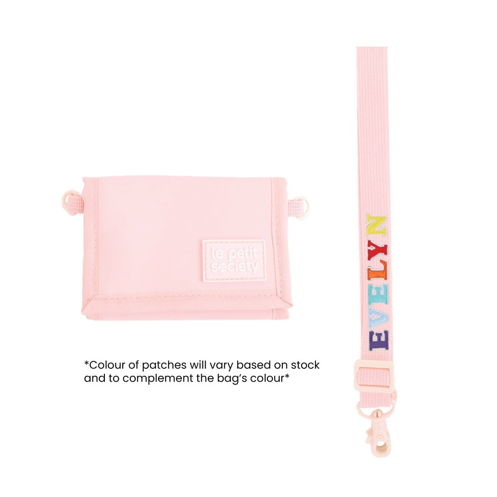 Kids Wallet With Lanyard in Marshmallow Pink by Le Petit Society — image 4