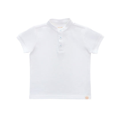 Polo Series - Boys Polo Shirt in White by Le Petit Society — image 5