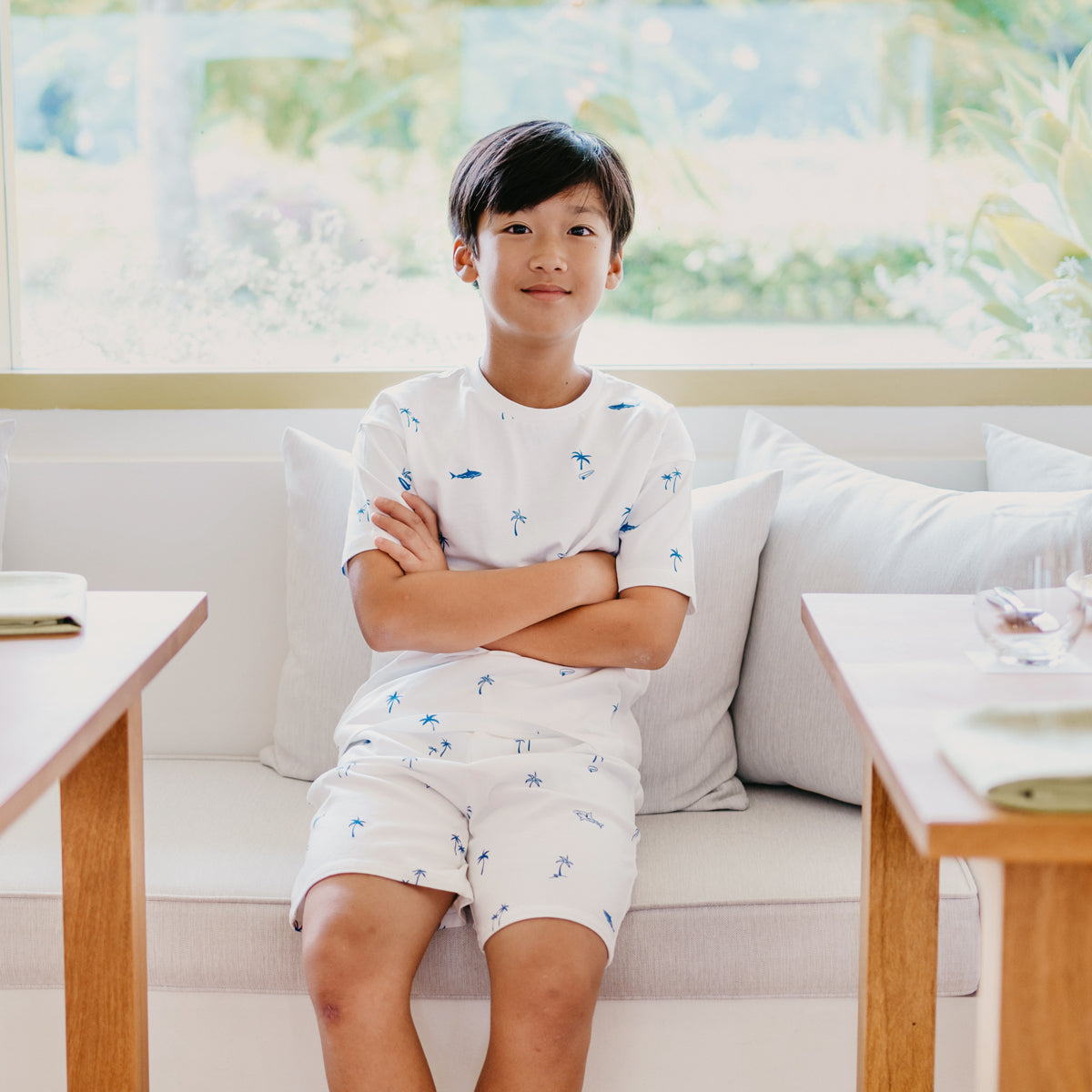 Resort Series - Kids Boxy Tee in Surf Print by Le Petit Society — image 8