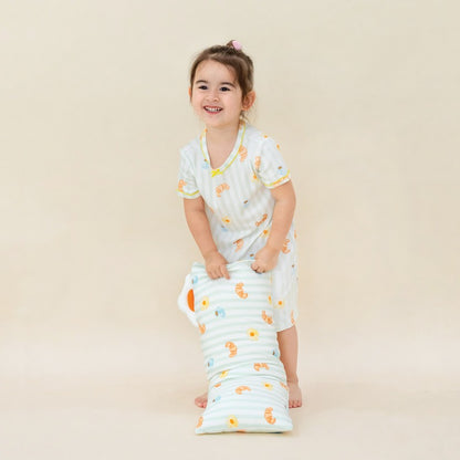 Kids Bamboo Girls Dress in Breakfast Print by Le Petit Society — image 8