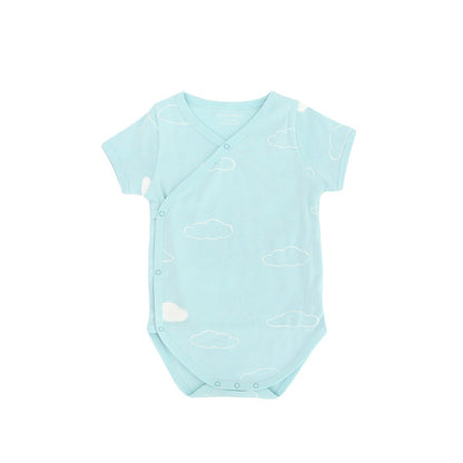 Baby Organic Kimono Romper in Cloud Print by Le Petit Society