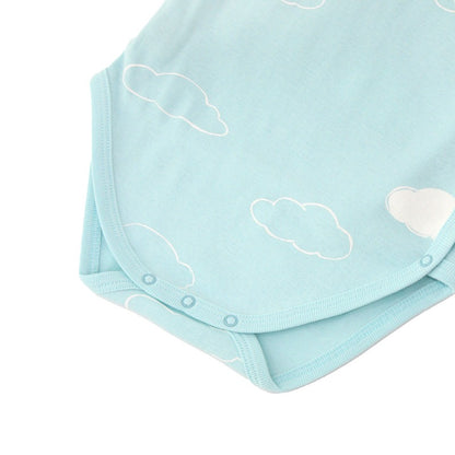 Baby Organic Kimono Romper in Cloud Print by Le Petit Society — image 3