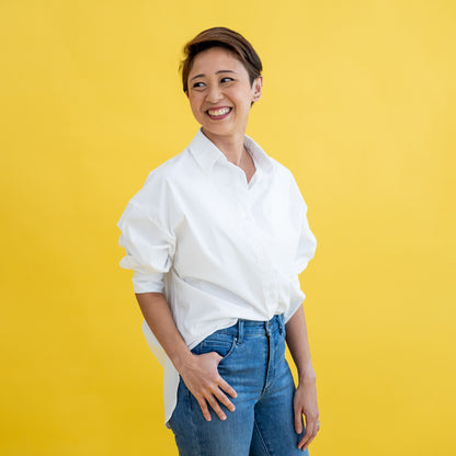 Mama & Mini in Ladies Cotton White Shirt by Le Petit Society — image 13