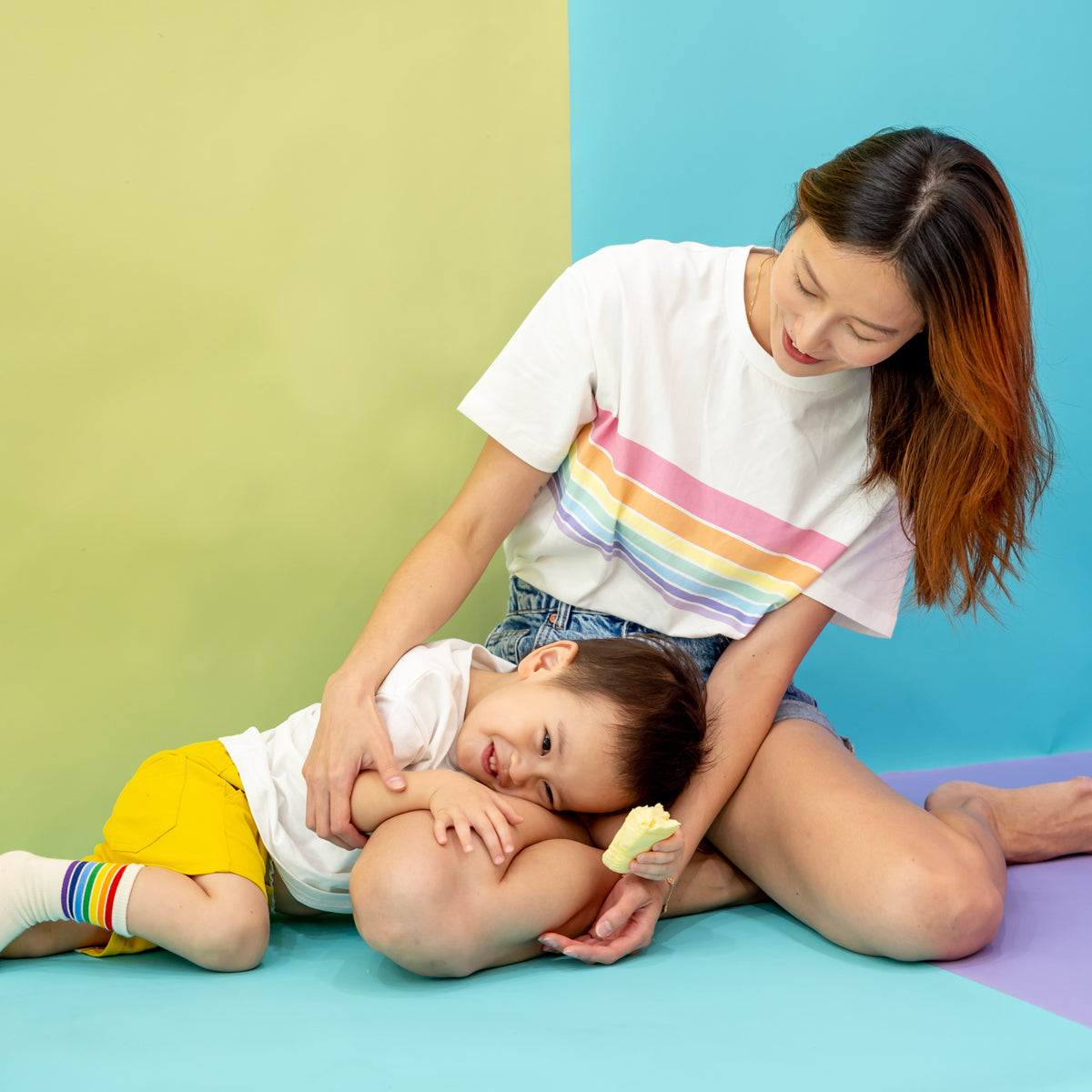 Rainbow Series - Adult Boxy Tee in Pastel by Le Petit Society — image 6
