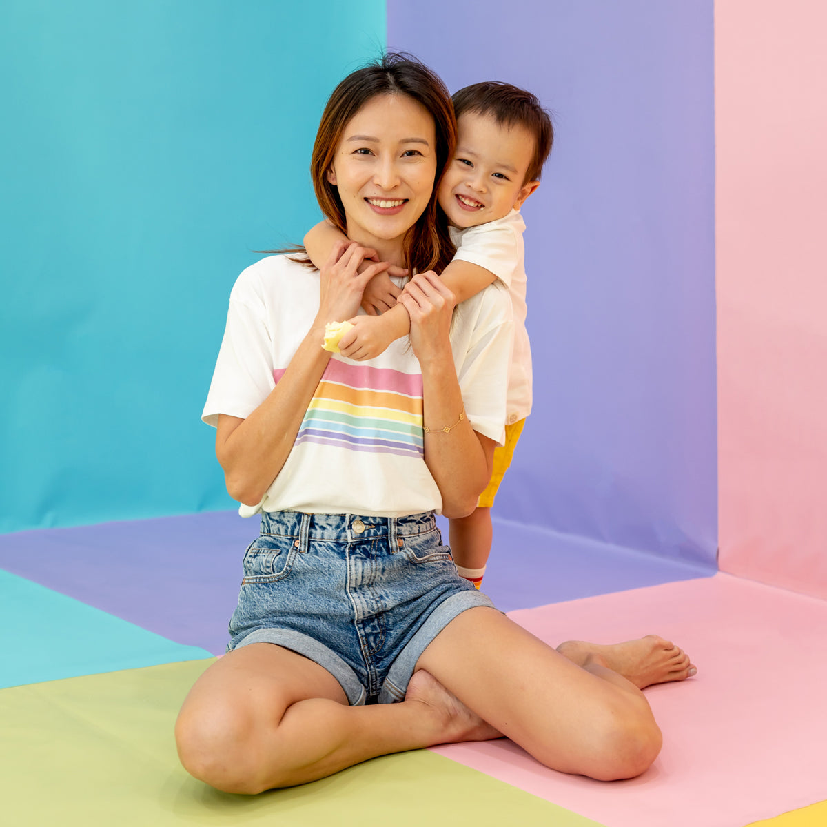 Rainbow Series - Adult Boxy Tee in Pastel by Le Petit Society — image 4