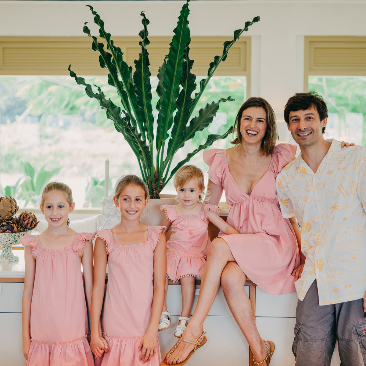 Resort Series - Ladies Flutter Sleeves Baby Doll Dress in Pink by Le Petit Society — image 9
