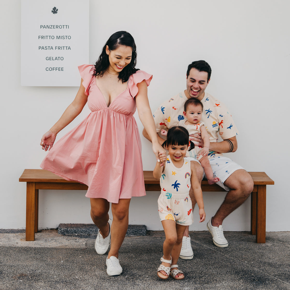 Resort Series - Ladies Flutter Sleeves Baby Doll Dress in Pink by Le Petit Society — image 10