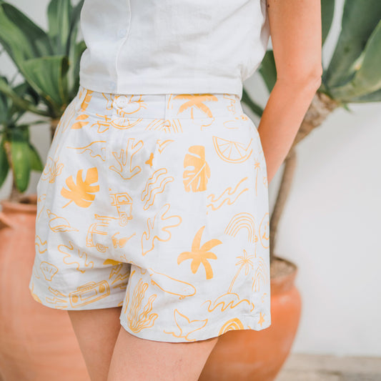 Resort Series - Ladies Shorts in Island Print by Le Petit Society