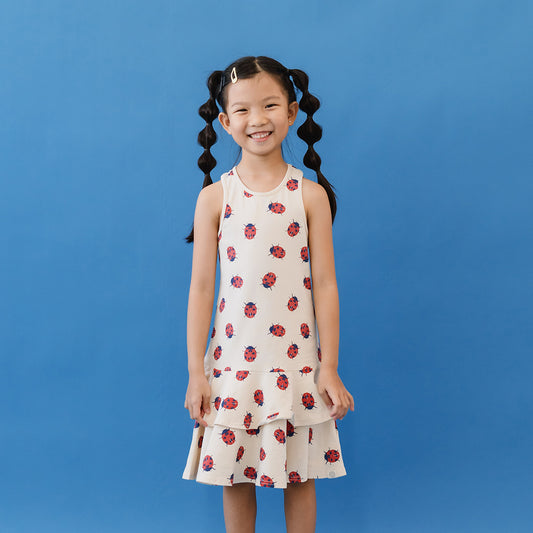 Made For Play - Girls Skater Dress in Ladybug Print by Le Petit Society