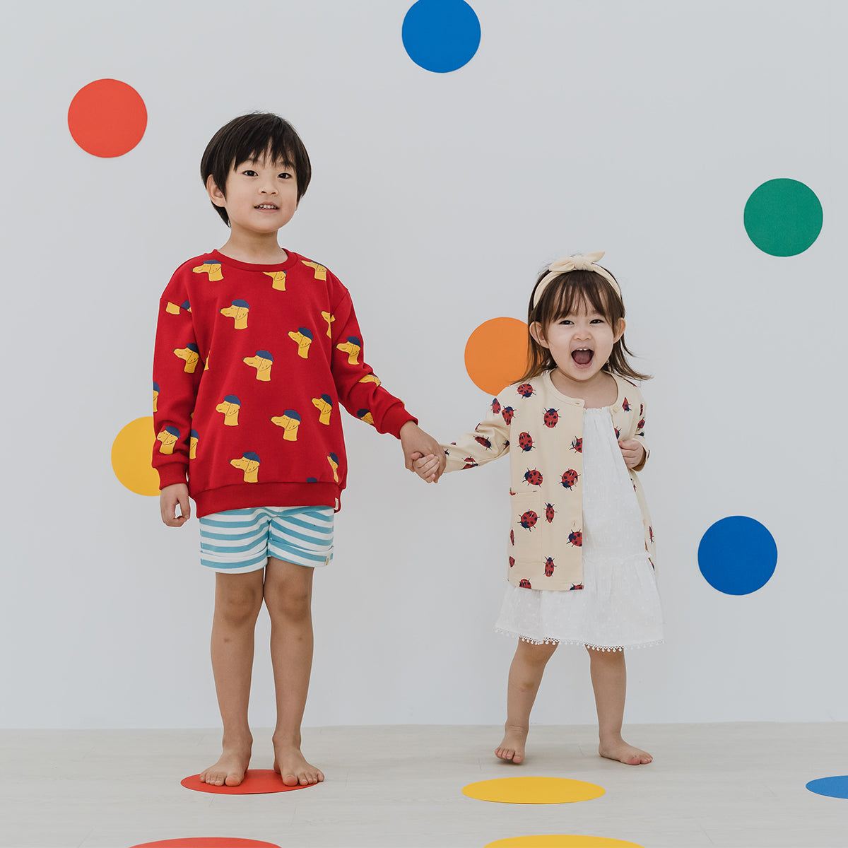 Made For Play - Kids Cardigan in Ladybug Print by Le Petit Society — image 4