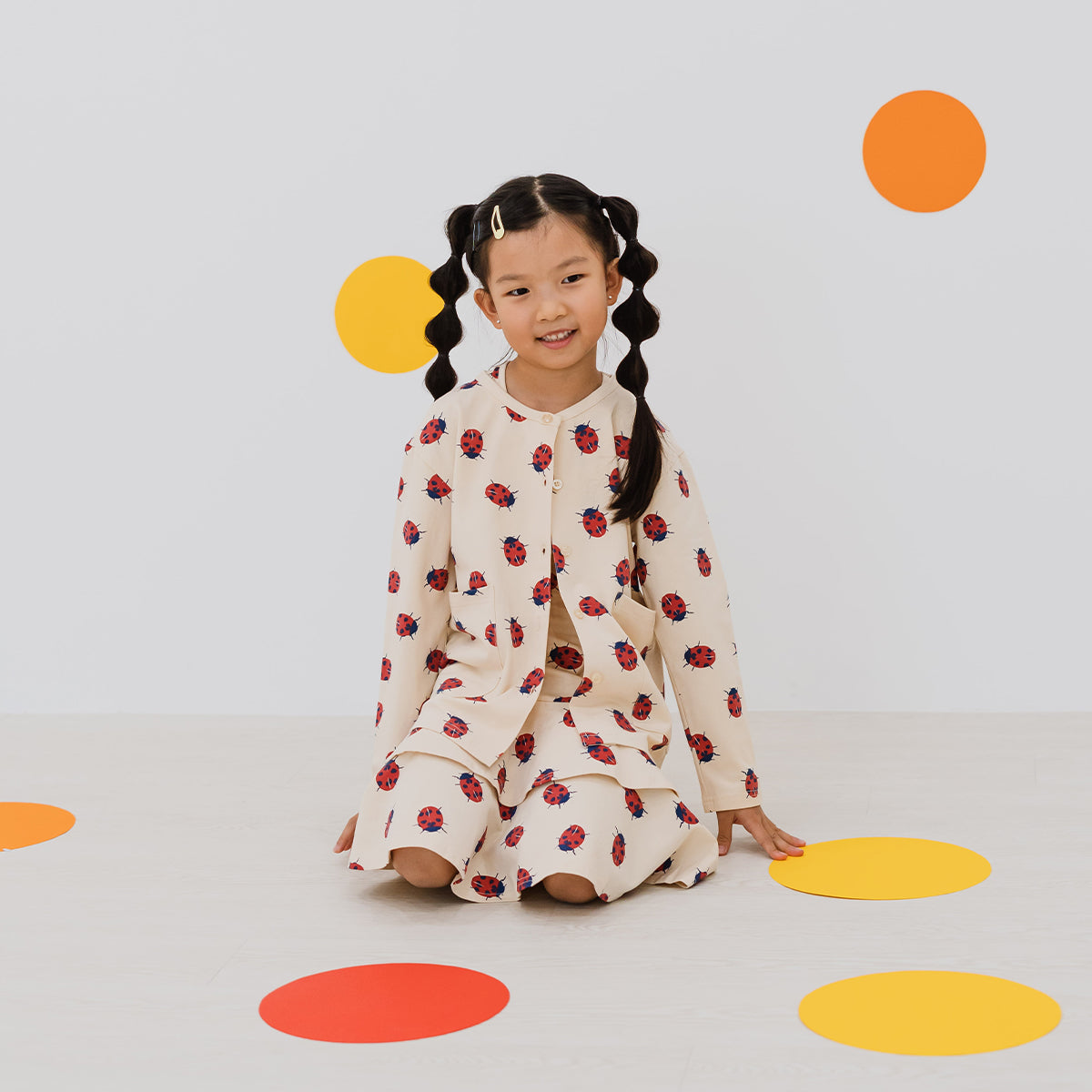 Made For Play - Kids Cardigan in Ladybug Print by Le Petit Society — image 7