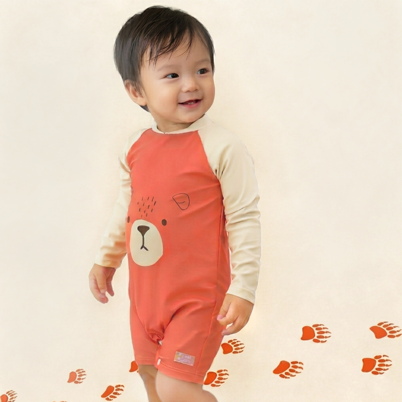 Baby Swimsuit in Bear by Le Petit Society