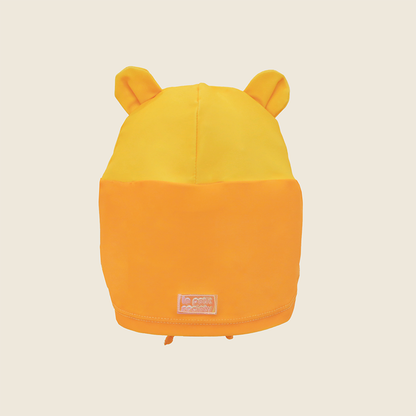 sunhat-back.pngBaby Lion Sunhat back view showing full orange neck flap coverage and Le Petit Society logo patch