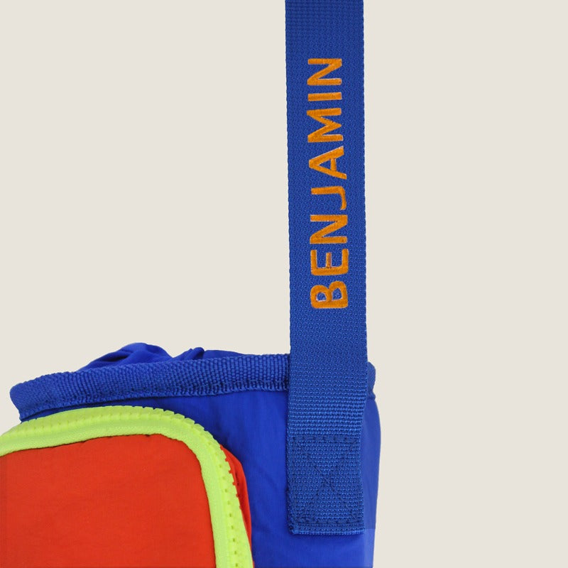 Water Bottle Sling Bag in Cobalt/Orange by Le Petit Society — image 4