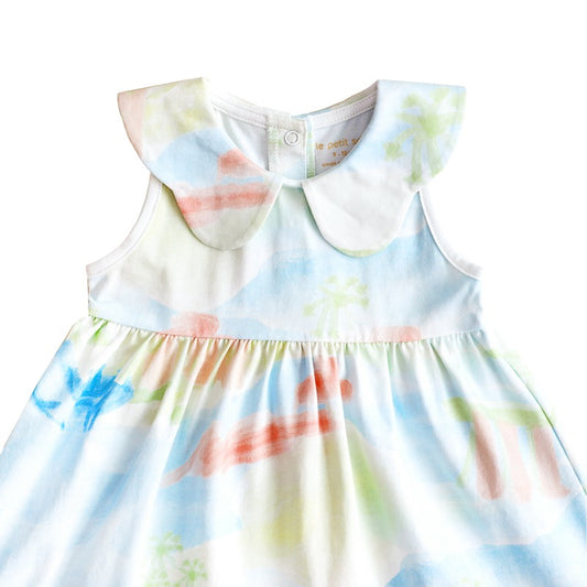 Heritage Series - Baby Girl Jersey Dress in MBS Watercolour Print by Le Petit Society