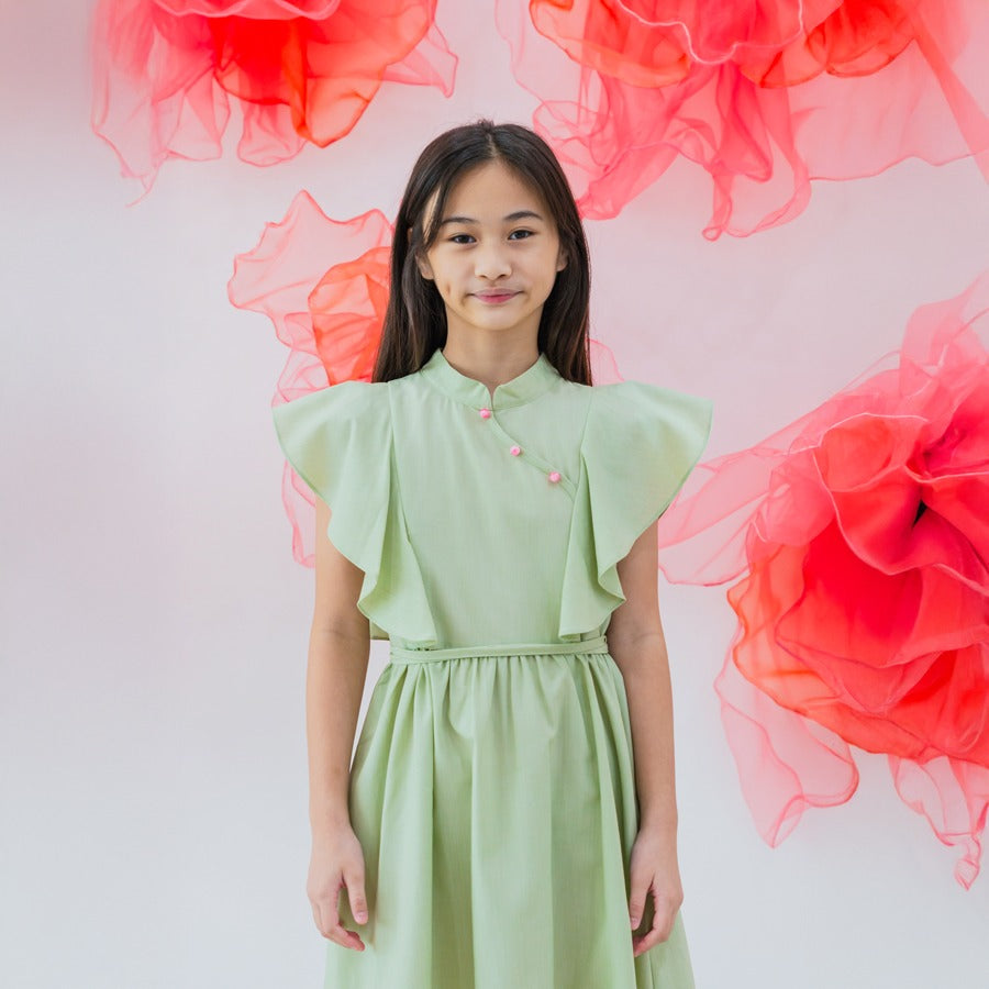 Heritage Series - Girls Cheongsam in Jade by Le Petit Society — image 2