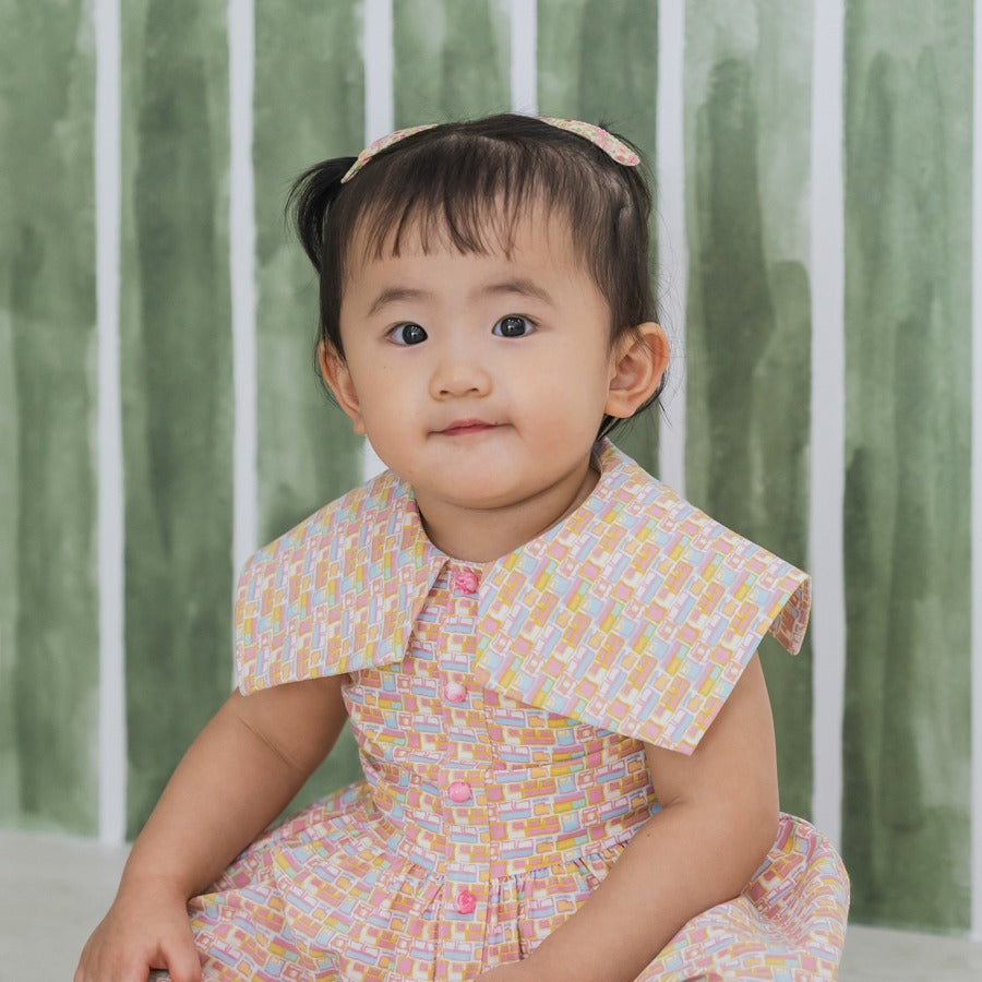Heritage Series - Girls Vintage Dress in HDB Tweed Print by Le Petit Society — image 6