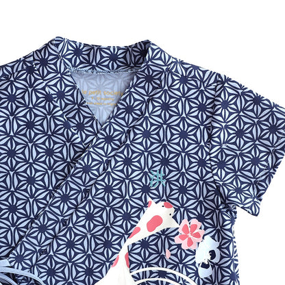 Oriental series - Baby Kimono Romper in Navy Origami Koi Print by Le Petit Society — image 5