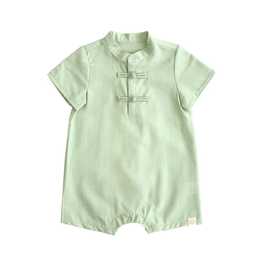 Heritage Series - Baby Boy Romper in Jade by Le Petit Society — image 2