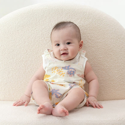Heritage Series - Baby Boy Overalls in Pastel Dragon Playground Print by Le Petit Society — image 2