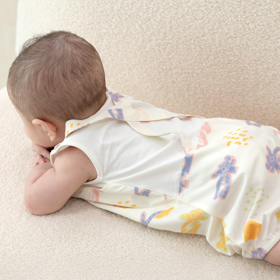 Heritage Series - Baby Boy Overalls in Pastel Dragon Playground Print by Le Petit Society — image 4