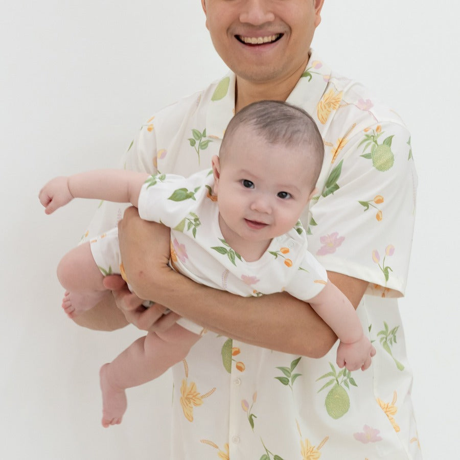 Heritage Series - Baby Romper in Tropical Durian Print by Le Petit Society — image 5