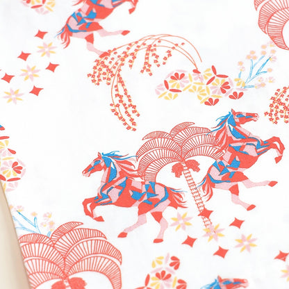 Zodiac Series - Boys Jersey Shirt in Red Carnival Horse Print by Le Petit Society — image 5
