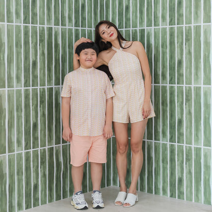 Heritage Series - Boys Shirt in HDB Tweed Print by Le Petit Society