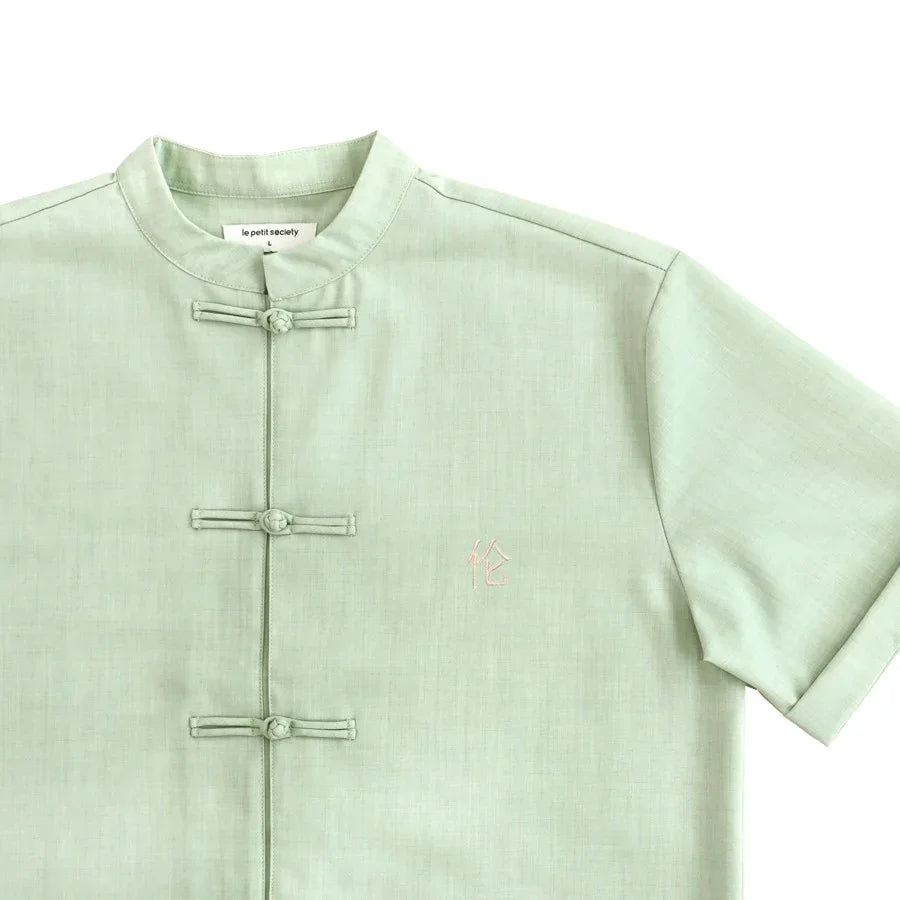Heritage Series - Men's Mandarin Shirt in Jade (Classic Fit) | Le